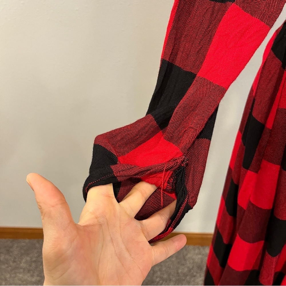 Maurice’s Red and Black Plaid button down midi Shirt Dress - Picture 4 of 12